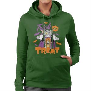 Tom and Jerry Halloween Trick Or Treat Scary Face Women's Hooded Sweatshirt