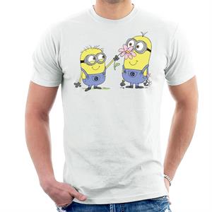 Despicable Me Minions Sniffing Flower Men's T-Shirt