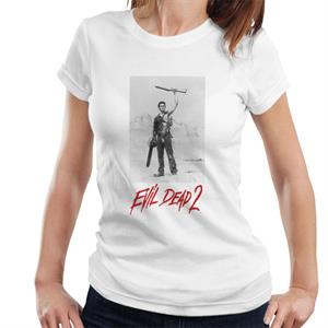 Evil Dead 2 Ash Red Text Logo Women's T-Shirt