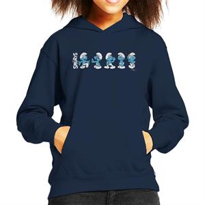 The Smurfs Character Actions Montage Kid's Hooded Sweatshirt