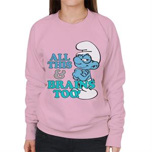 The Smurfs All This And Brains Too Women's Sweatshirt