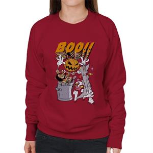 Tom and Jerry Halloween Pumpkin Boom Women's Sweatshirt