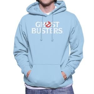 Ghostbusters Faded White Text Logo Men's Hooded Sweatshirt