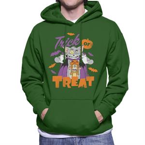 Tom and Jerry Halloween Trick Or Treat Scary Face Men's Hooded Sweatshirt