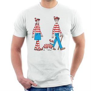 Where's Wally Walking With Wenda And Woof Men's T-Shirt