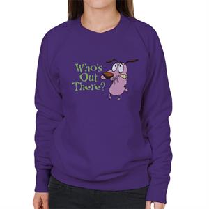 Courage The Cowardly Dog Halloween Who's Out There Women's Sweatshirt