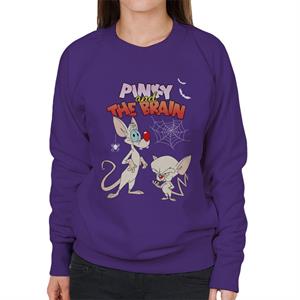 Animaniacs Pinky And The Brain Halloween Creepy Crawlies Women's Sweatshirt