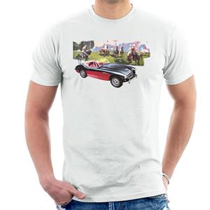 Austin Healey Background Of Sport Horses British Motor Heritage Men's T-Shirt