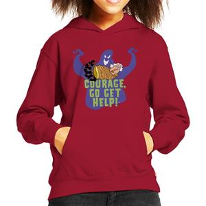 Courage The Cowardly Dog Halloween Muriel Go Get Help Kid's Hooded Sweatshirt