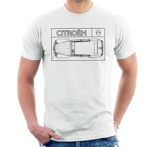 Citroen 2CV Black Diagram Top View Men's T-Shirt