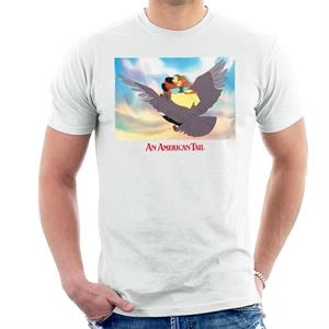 An American Tail Fieval And Tanya Flying  On Henri Le Pigeon Men's T-Shirt