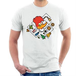 Woody Woodpecker Character Head With Icons Men's T-Shirt