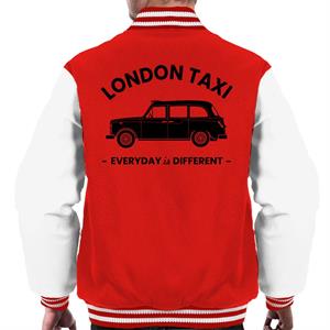 London Taxi Company Everyday Is Different Black Text Men's Varsity Jacket