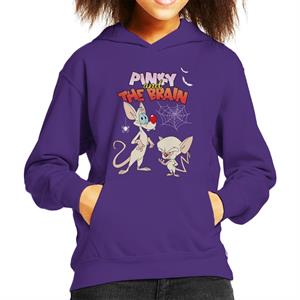 Animaniacs Pinky And The Brain Halloween Creepy Crawlies Kid's Hooded Sweatshirt