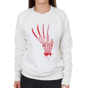 A Nightmare On Elm Street Freddy Krueger Never Sleep Again Women's Sweatshirt