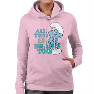 The Smurfs All This And Brains Too Women's Hooded Sweatshirt