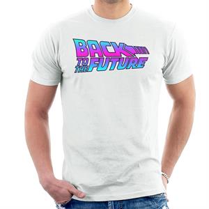 Back to the Future Pink And Blue Gradient Logo Men's T-Shirt