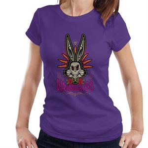 Looney Tunes Halloween Bugs Bunny Dia De Los Muertos Women's T-Shirt