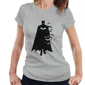 The Batman Silhouette White Bats Women's T-Shirt