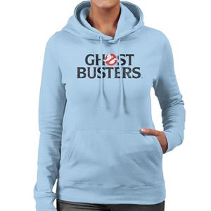 Ghostbusters Faded Black Text Logo Women's Hooded Sweatshirt