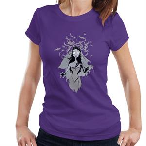 Corpse Bride Emily Surrounded By Bird Silhouettes Women's T-Shirt