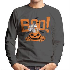 Tom and Jerry Halloween Boo Pumpkin Surprise Men's Sweatshirt