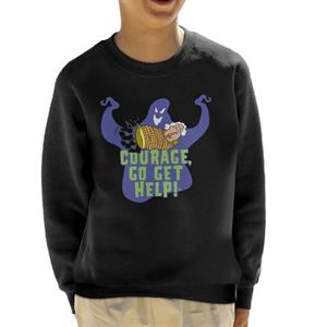 Courage The Cowardly Dog Halloween Muriel Go Get Help Kid's Sweatshirt