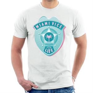 Miami Vice For Life Police Badge Men's T-Shirt