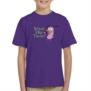 Courage The Cowardly Dog Halloween Who's Out There Kid's T-Shirt