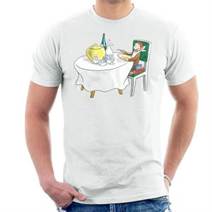Curious George Eating A Fancy Meal Men's T-Shirt