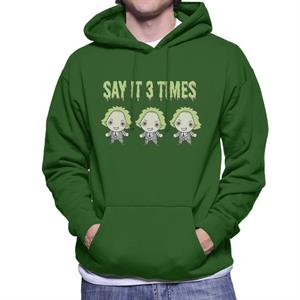 Beetlejuice Halloween Say It Three Times Men's Hooded Sweatshirt