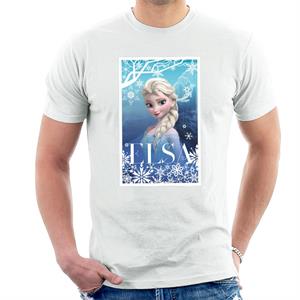 Disney Frozen Elsa Queen Of Ice Poster Design Men's T-Shirt