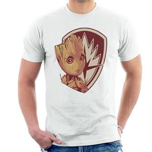 Marvel Guardians Of The Galaxy Vol 2 Red Shield Groot Men's T-Shirt