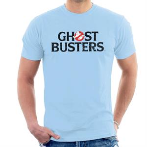 Ghostbusters Faded Black Text Logo Men's T-Shirt