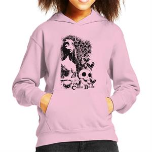 Corpse Bride Emily Skulls Kid's Hooded Sweatshirt