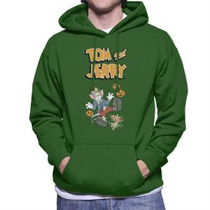 Tom and Jerry Halloween Mummified Men's Hooded Sweatshirt