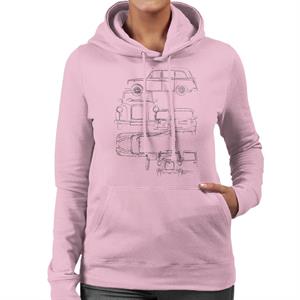 London Taxi Company Light Blueprint Women's Hooded Sweatshirt