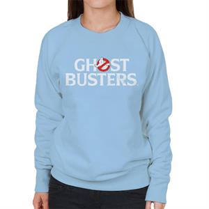 Ghostbusters Faded White Text Logo Women's Sweatshirt