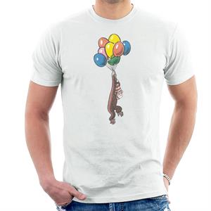Curious George Balloon Flying Hat Men's T-Shirt