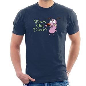 Courage The Cowardly Dog Halloween Who's Out There Men's T-Shirt