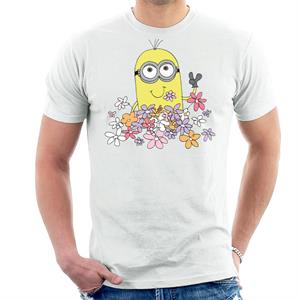 Despicable Me Minion Enjoying Flowers Men's T-Shirt