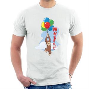 Curious George Floating On Balloons Men's T-Shirt