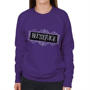 Beetlejuice Faded Halloween Logo Women's Sweatshirt