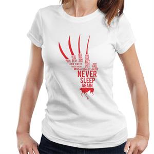 A Nightmare On Elm Street Freddy Krueger Never Sleep Again Women's T-Shirt