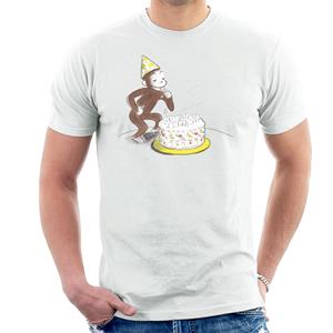 Curious George Eating Birthday Cake Men's T-Shirt