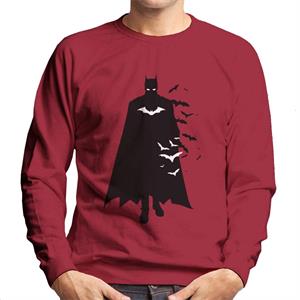 The Batman Silhouette White Bats Men's Sweatshirt