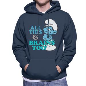 The Smurfs All This And Brains Too Men's Hooded Sweatshirt