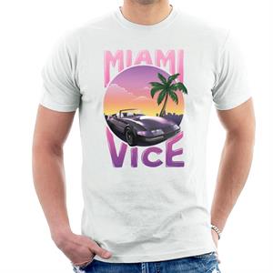 Miami Vice Car And Palm Tree Men's T-Shirt