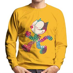 Felix The Cat Multi Coloured Leaves Men's Sweatshirt