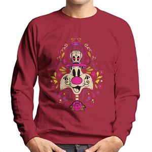 Looney Tunes Halloween Sylvester Tweety Skeleton Men's Sweatshirt